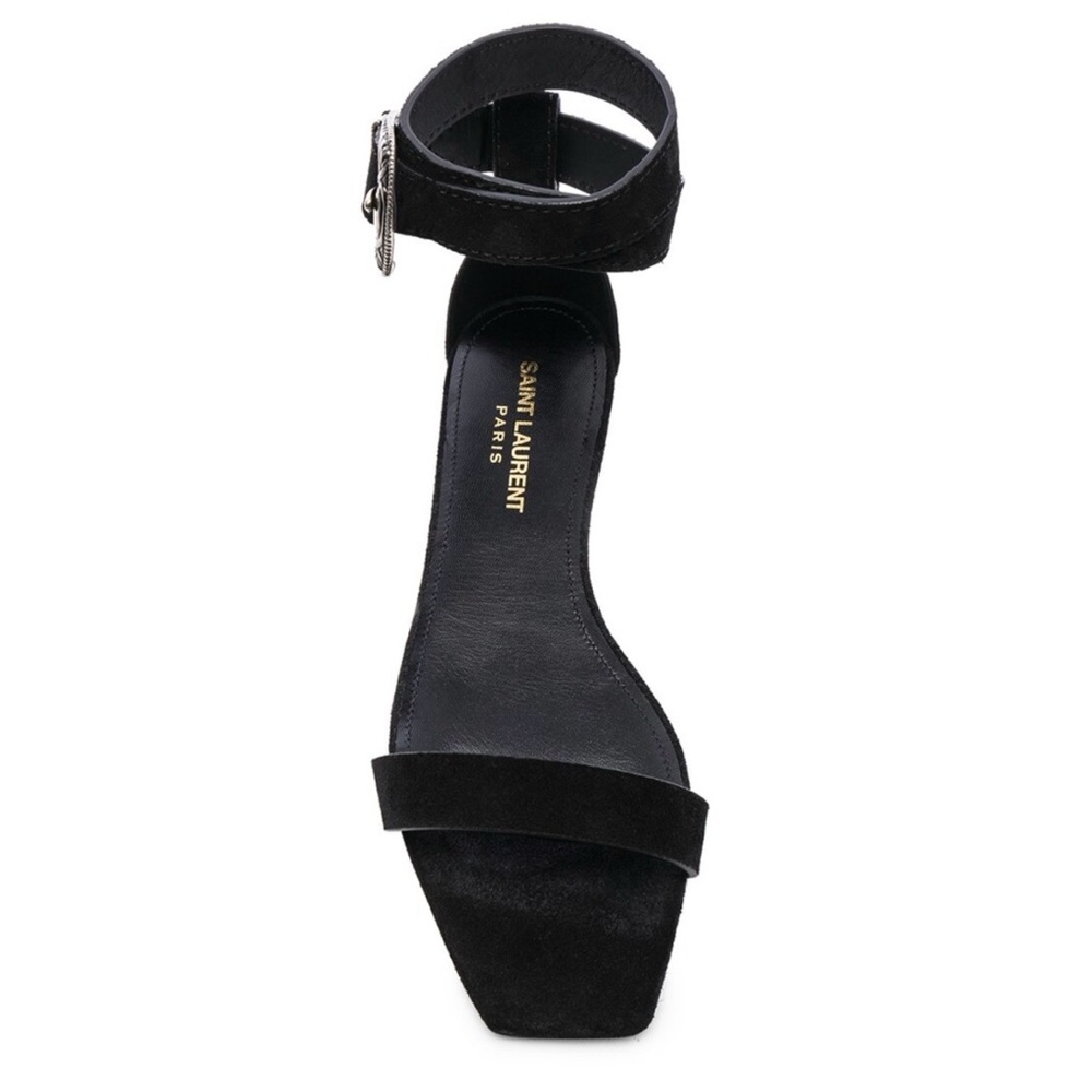Saint Laurent Mica Buckle Suede Flat Gladiator Moto Sandals 36 - Picture 5 of 13